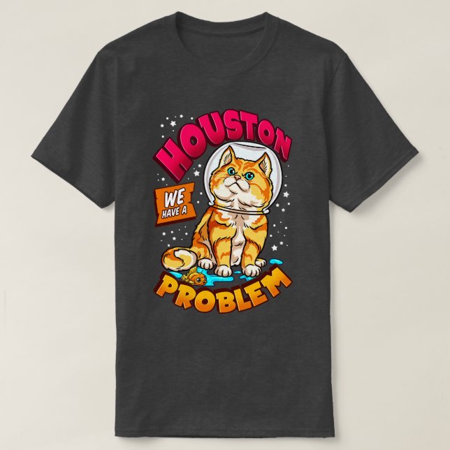 Camiseta Gracioso astronauta espacial Regalos a gatos hombr (Diseño del anverso)