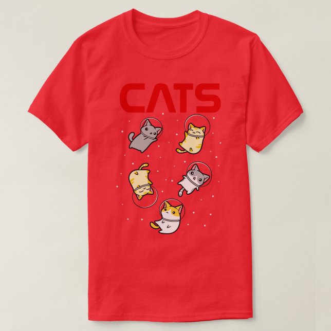 Camiseta Gracioso astronauta espacial Regalos a gatos hombr (Diseño del anverso)