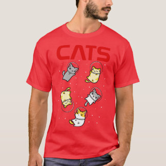 Camiseta Gracioso astronauta espacial Regalos a gatos hombr