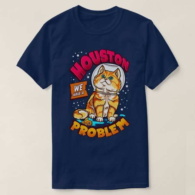 Camiseta Gracioso astronauta espacial Regalos a gatos hombr (Diseño del anverso)