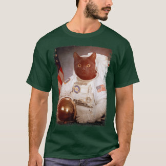 Camiseta Gracioso astronauta gato Misión espacial lunar ani