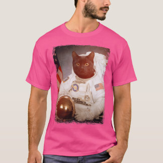Camiseta Gracioso astronauta gato Misión espacial lunar ani