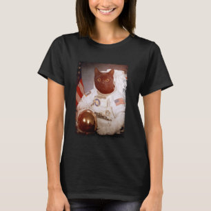 Camiseta Gracioso astronauta gato Misión espacial lunar ani