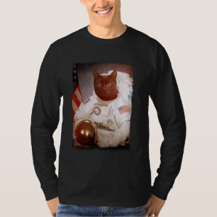Camiseta Gracioso astronauta gato Misión espacial lunar ani