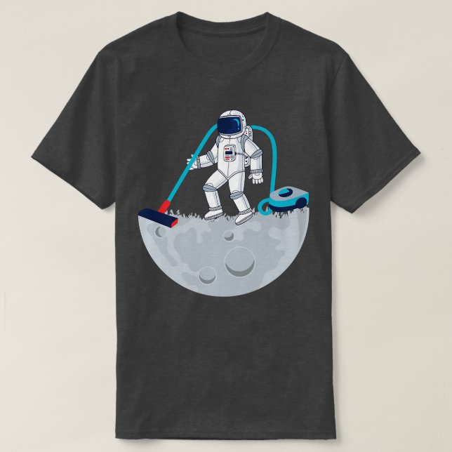Camiseta Gracioso astronauta limpiador de vacío en la luna  (Diseño del anverso)