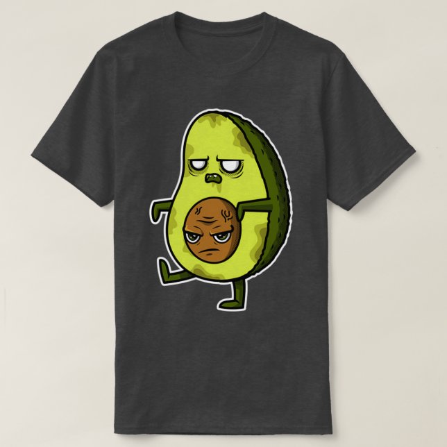 Camiseta Gracioso asuy aguacate Slice Monster Comida Orgáni (Diseño del anverso)