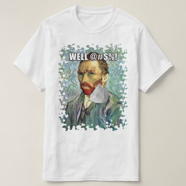 Camiseta Gracioso autorretrato de Van Gogh con máscara colg (Diseño del anverso)