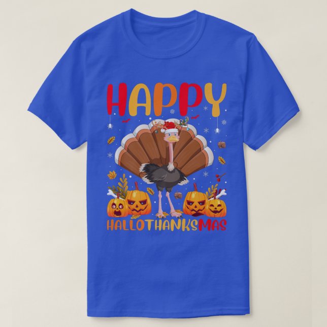 Camiseta Gracioso Ave de Ostrich Amante Feliz Ostrich Hola  (Diseño del anverso)