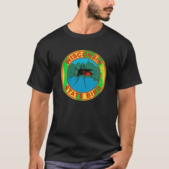 Camiseta Gracioso Ave Estatal Mosquito De Wisconsin Camiset (Anverso)