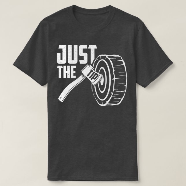 Camiseta Gracioso Ax Arrojando sólo el diseño de la punta (Diseño del anverso)