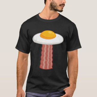 Camiseta Gracioso Bacon Egg UFO Desayuno Alimento Humor Ali