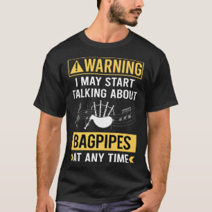 Camiseta Gracioso Bagpipe de advertencia