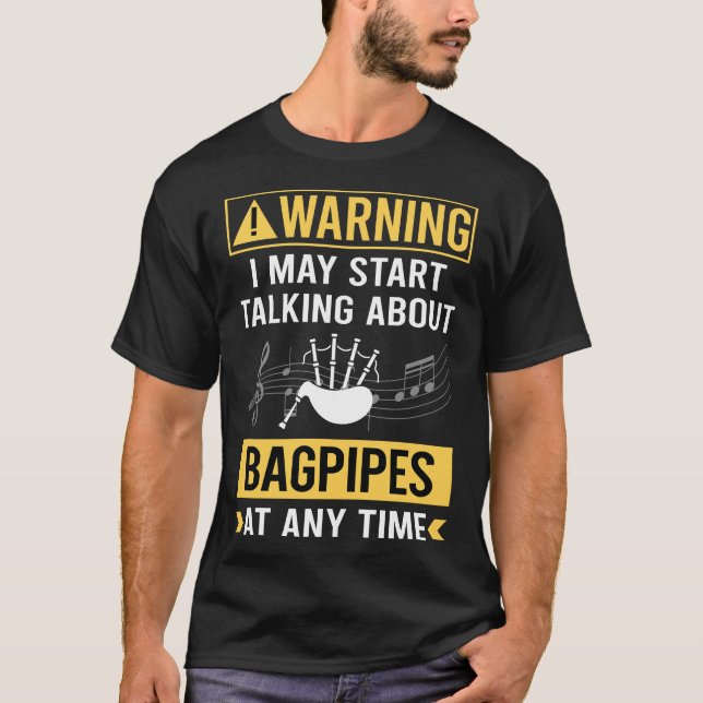 Camiseta Gracioso Bagpipe de advertencia (Anverso)