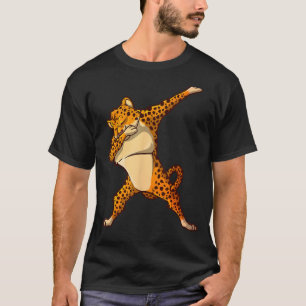 Camiseta Gracioso Baile Cheetah Para Niños Chicas Dabbing C