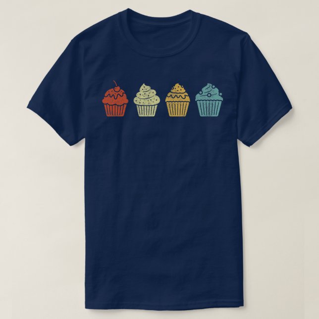 Camiseta Gracioso Baking Cupcake Baker Cupakes Lover Retro (Diseño del anverso)