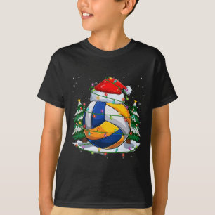 Camiseta Gracioso balón de voleibol de Santa y campeón; Nav