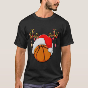 Camiseta Gracioso baloncesto Lover Reindeer Santa Basketbal