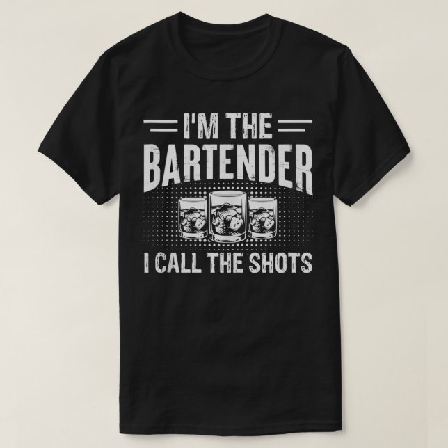 Camiseta Gracioso Bartender Llamo Regalos De Barman De Tiro (Diseño del anverso)