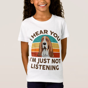 Camiseta Gracioso Basset Hound Retro Te escucho que no soy 