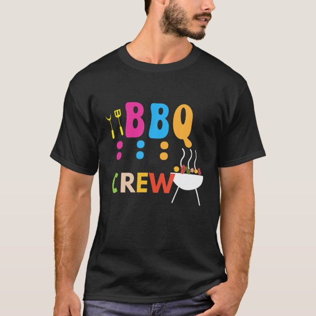 Camiseta Gracioso BBQ Crew Grill Summer, Chef Cook Squad, K (Anverso)