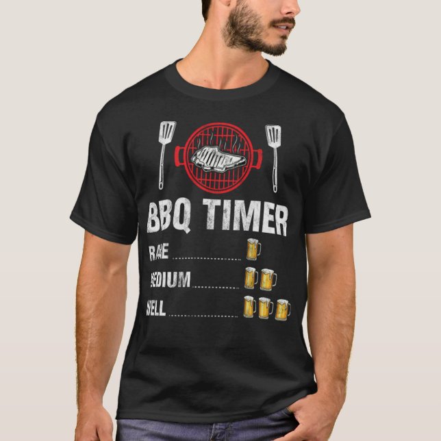 Camiseta Gracioso BBQ Timer Barbacoa Fiesta Cerveza Beer Ll (Anverso)