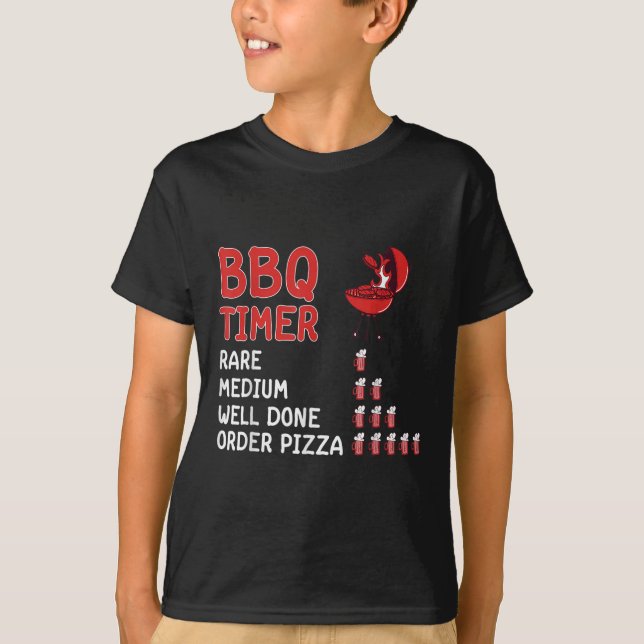 Camiseta Gracioso Bbq Timer Barbecue Grill Master Grilling  (Anverso)