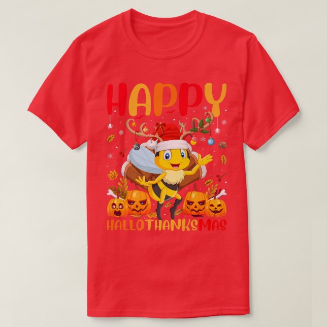 Camiseta Gracioso Bee Lover Happy Bee HelloMas (Diseño del anverso)