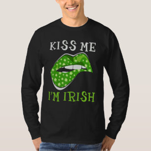 Camiseta Gracioso Bésame Soy Irlandés Lips St Patrick S Day