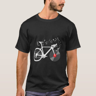 Camiseta Gracioso Bicycle Vinyl Record Player Music Notes G