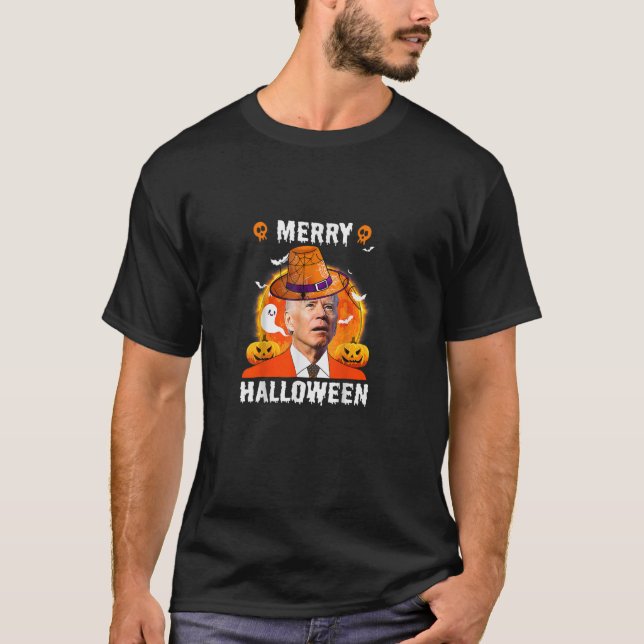 Camiseta Gracioso Biden Feliz Halloween Tees Feliz Navidade (Anverso)