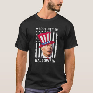Camiseta Gracioso Biden Merry Feliz 4 De Julio De Halloween