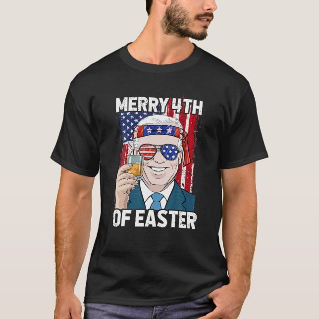 Camiseta Gracioso Biden Patriótico Merry 4 De Semana Santa  (Anverso)