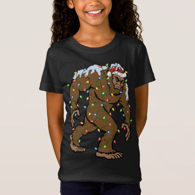 Camiseta Gracioso Bigfoot Xmas Gift Santa Hat Bigfoot Chris (Anverso)