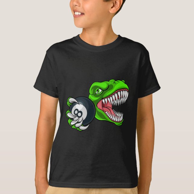 Camiseta Gracioso Billiards T-rex Art Billiards Piscina de  (Anverso)