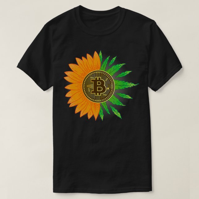 Camiseta Gracioso Bitcoin y Minero de Criptodivisa de Weed  (Diseño del anverso)