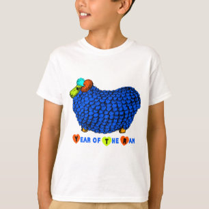 Camiseta Gracioso Blue Ram Año Nuevo Chino Zodiac Niños Swe