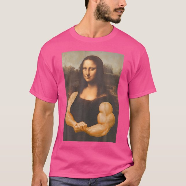 Camiseta Gracioso Bodybuilding Mona Lisa (Anverso)