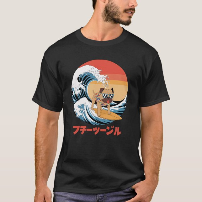 Camiseta Gracioso Boerboel japonés Kanagawa Wave Dog (Anverso)