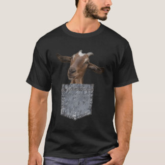 Camiseta Gracioso bolsillo animal buscando a la cabra bebé