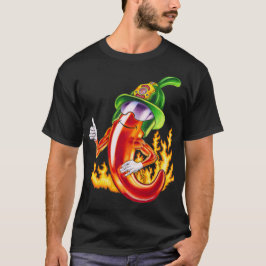 Camiseta Gracioso Bombero Chili En Fuego Da Muñecas