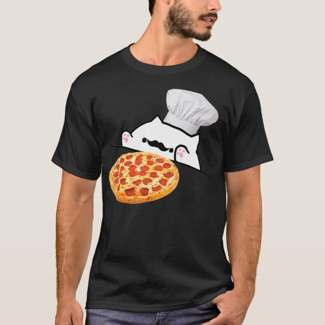Camiseta Gracioso Bongo Cat Pizza Chef Dank Memes (Anverso)