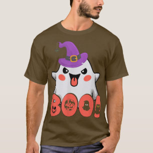 Camiseta Gracioso Boo Con Gorra De Brujas Fantasma Para Niñ