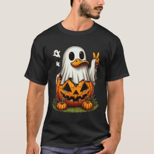 Camiseta Gracioso Boo de pato Halloween Fantasma mujeres ho