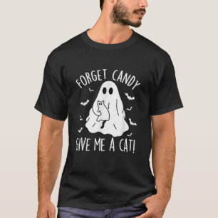 Camiseta Gracioso Boo Ghost Black Cat Olvidar Candy Dame Ga