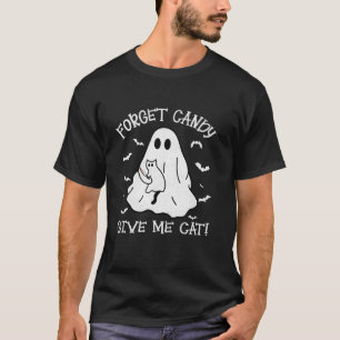 Camiseta Gracioso Boo Ghost Black Cat Olvidar Candy Dame Ga