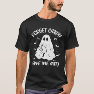 Camiseta Gracioso Boo Ghost Black Cat Olvidar Candy Dame Ga