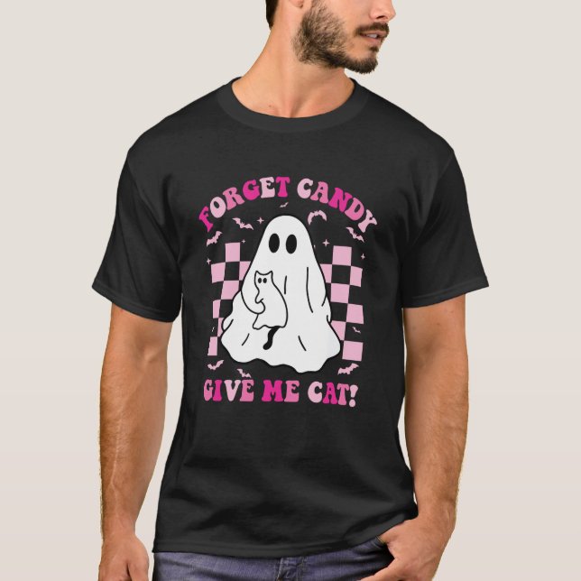 Camiseta Gracioso Boo Ghost Black Cat Olvidar Candy Dame Ga (Anverso)