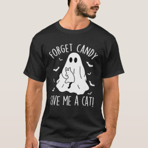 Camiseta Gracioso Boo Ghost Black Cat Olvidar Candy Dame Ga