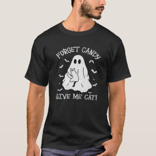 Camiseta Gracioso Boo Ghost Black Cat Olvidar Candy Dame Ga