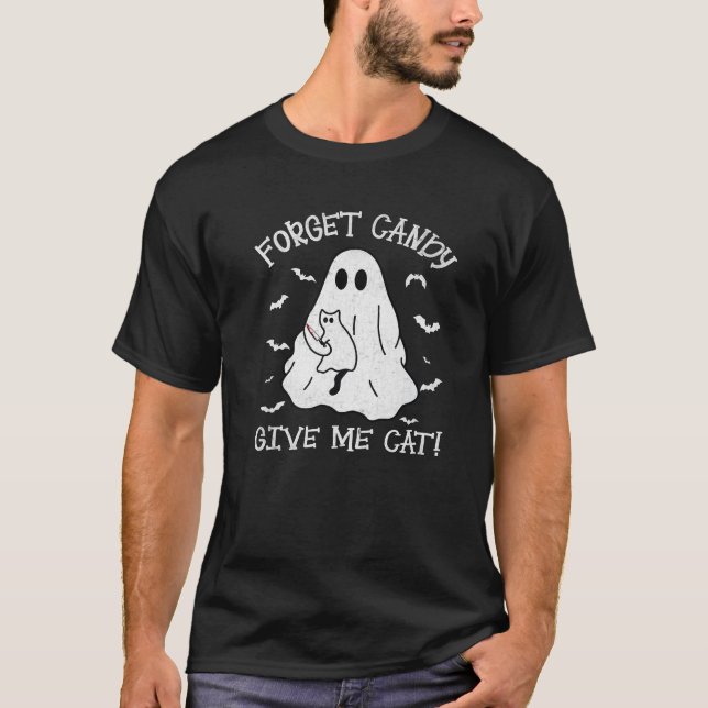 Camiseta Gracioso Boo Ghost Black Cat Olvidar Candy Dame Ga (Anverso)